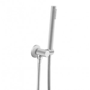 Aqua Round Brushed Nickel Hand Shower Rail with Handheld Shower